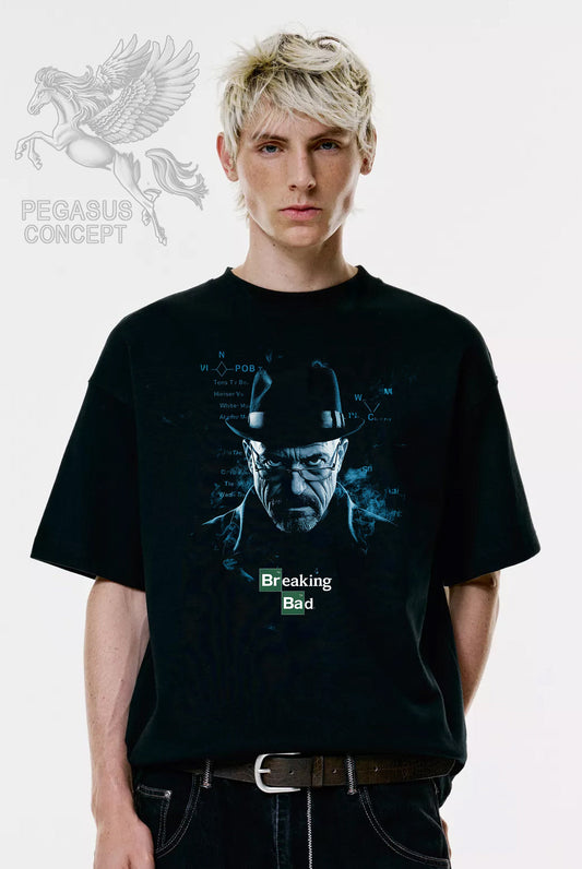 Μπλούζα μακό Premium ποιότητας σε χρώμα μαύρο με τύπωμα Breaking Bad