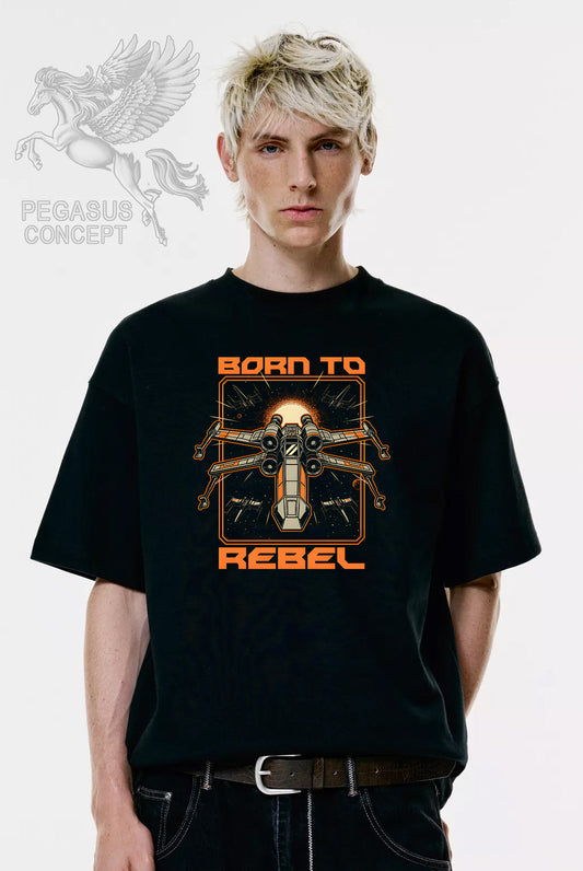 Μπλούζα μακό Premium ποιότητας σε χρώμα μαύρο με τύπωμα Star Wars Rebel