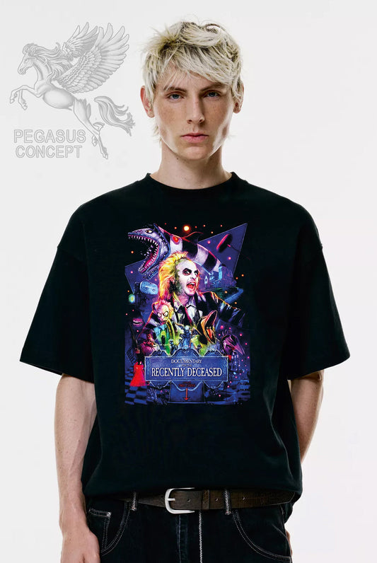 Μπλούζα μακό Premium ποιότητας σε χρώμα μαύρο με τύπωμα Beatlejuice