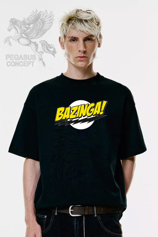Μπλούζα μακό Premium ποιότητας σε χρώμα μαύρο με τύπωμα Bazinga