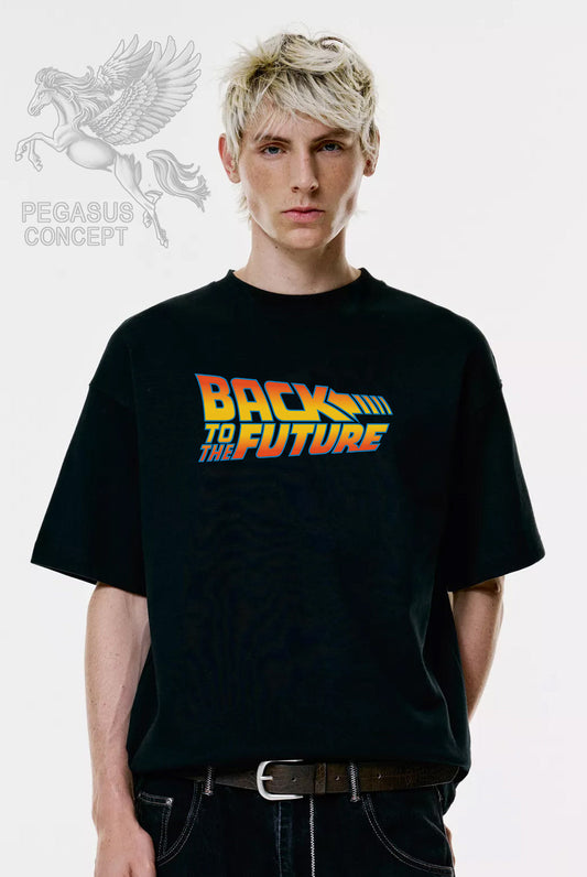 Μπλούζα μακό Premium ποιότητας σε χρώμα μαύρο με τύπωμα Back to the Future