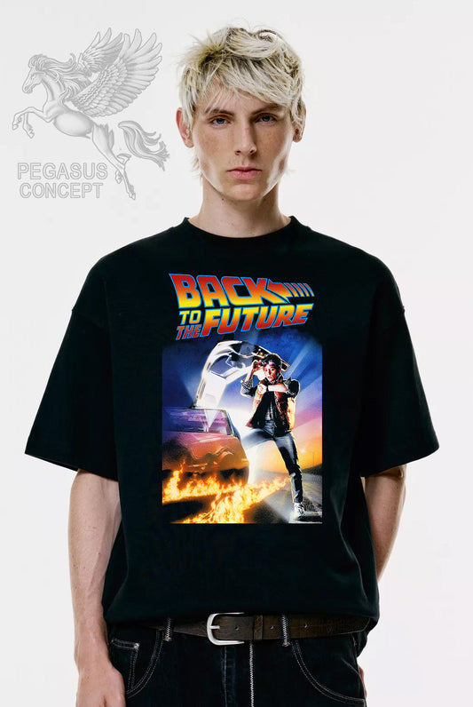 Μπλούζα μακό Premium ποιότητας σε χρώμα μαύρο με τύπωμα Back to the Future