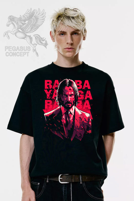 Μπλούζα μακό Premium ποιότητας σε χρώμα μαύρο με τύπωμα John Eick - Baba Yaba