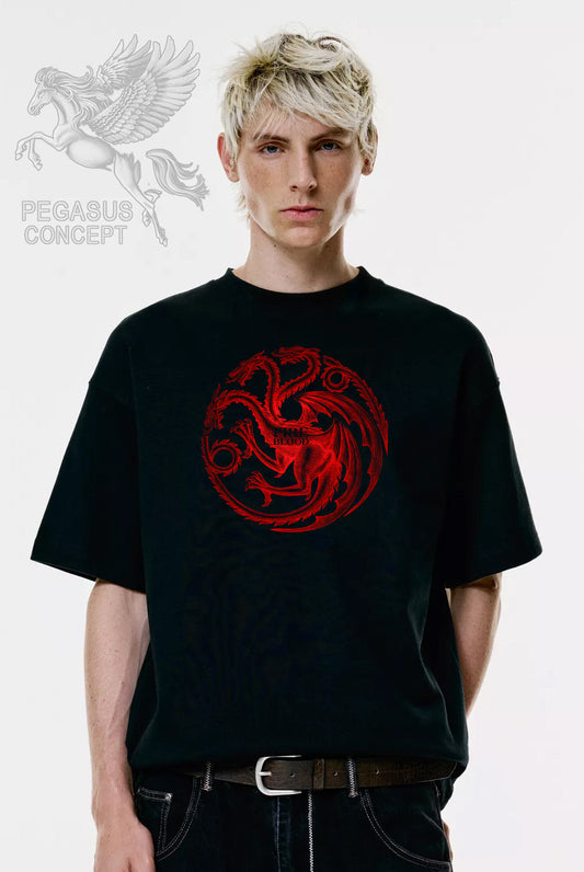 Μπλούζα μακό Premium ποιότητας σε χρώμα μαύρο με τύπωμα Game of Thrones