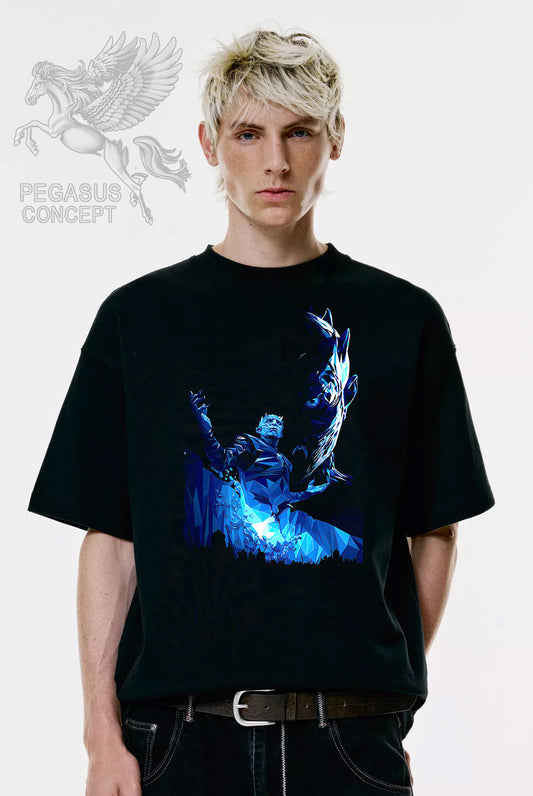 Μπλούζα μακό Premium ποιότητας σε χρώμα μαύρο με τύπωμα Game of Thrones - Ice King