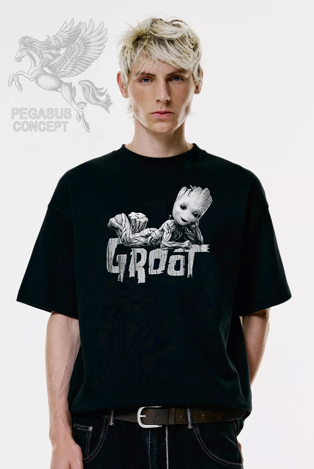 Μπλούζα μακό Premium ποιότητας σε χρώμα μαύρο με τύπωμα Groot