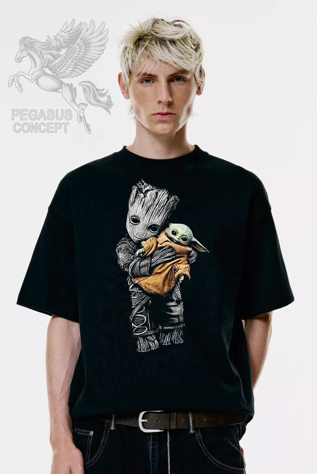 Μπλούζα μακό Premium ποιότητας σε χρώμα μαύρο με τύπωμα Groot & Joda