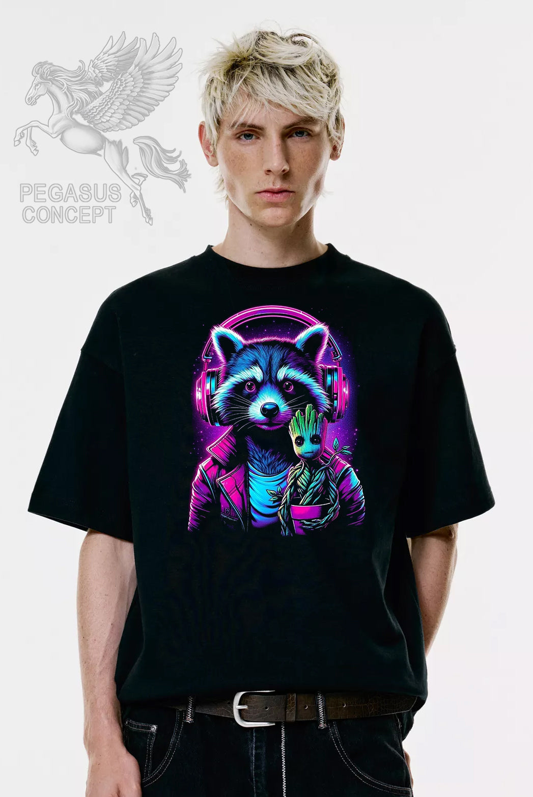 Μπλούζα μακό Premium ποιότητας σε χρώμα μαύρο με τύπωμα Gurdians of the Universe