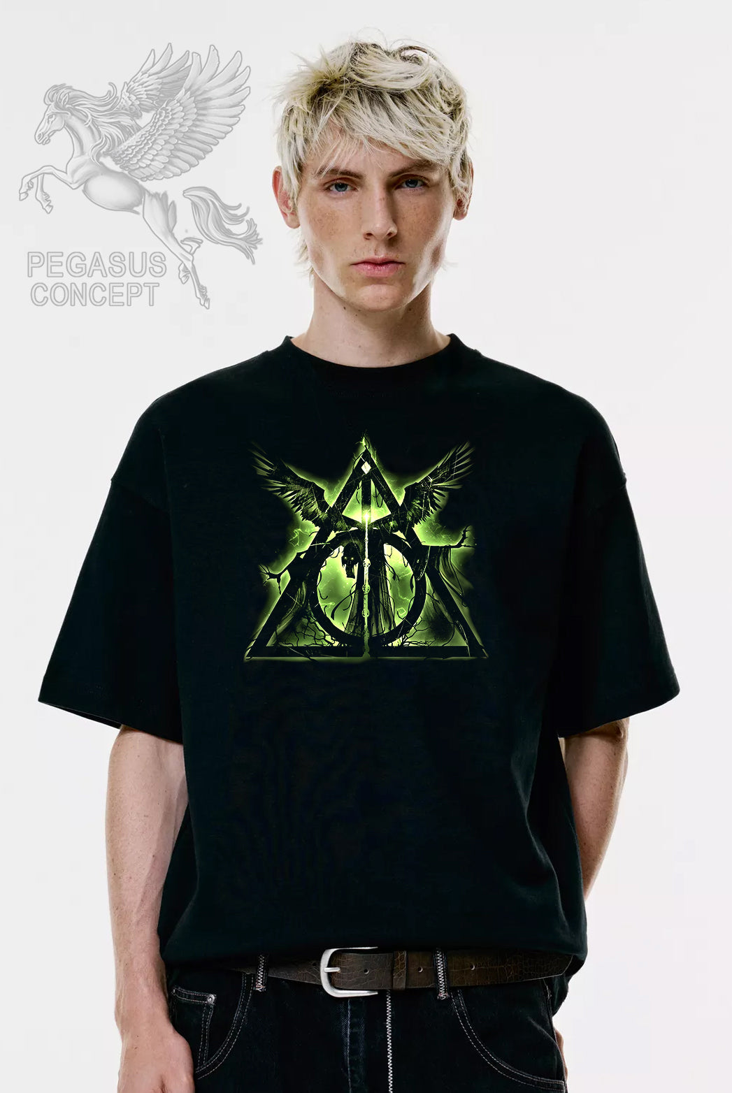 Μπλούζα μακό Premium ποιότητας σε χρώμα μαύρο με τύπωμα Harry Potter