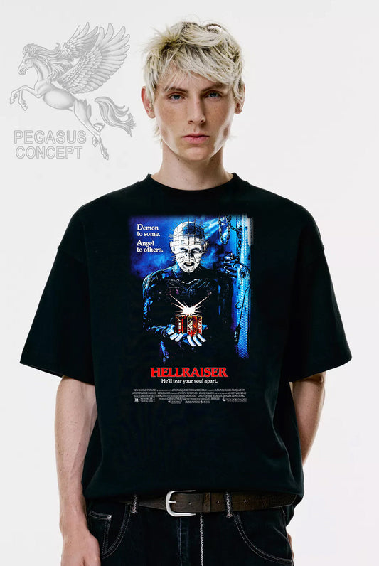 Μπλούζα μακό Premium ποιότητας σε χρώμα μαύρο με τύπωμα Hellraiser