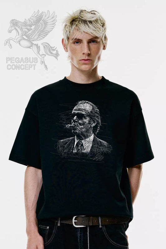 Μπλούζα μακό Premium ποιότητας σε χρώμα μαύρο με τύπωμα Jack Nickolson