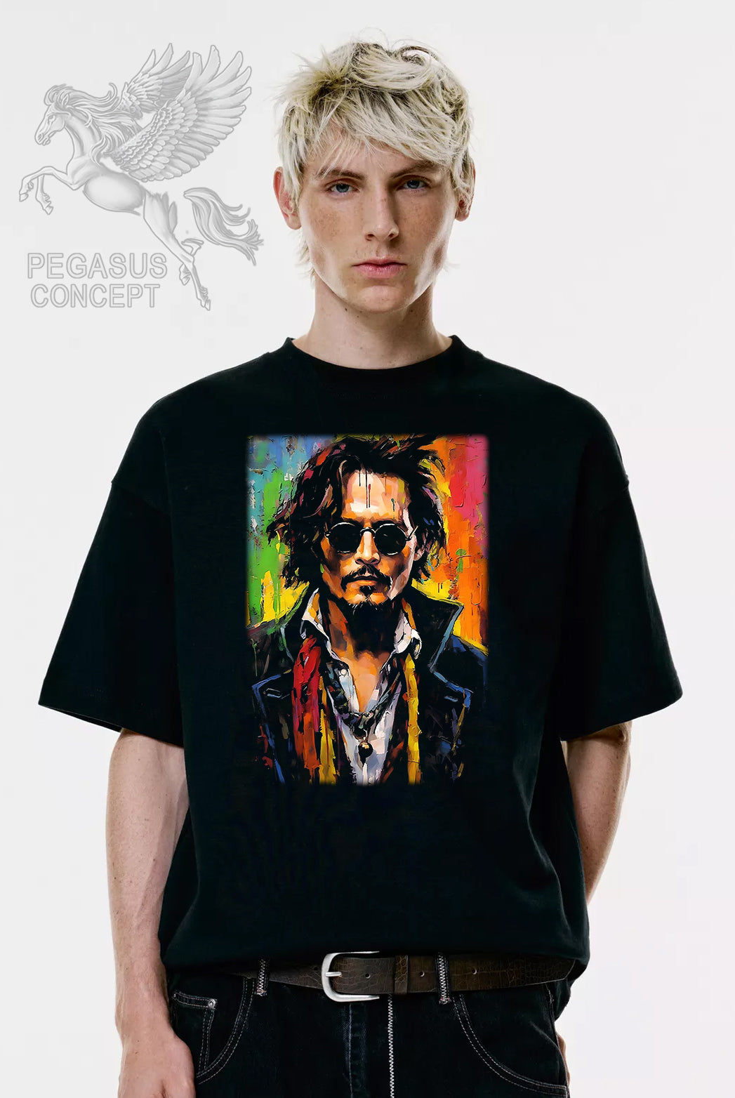 Μπλούζα μακό Premium ποιότητας σε χρώμα μαύρο με τύπωμα Johnny Depp