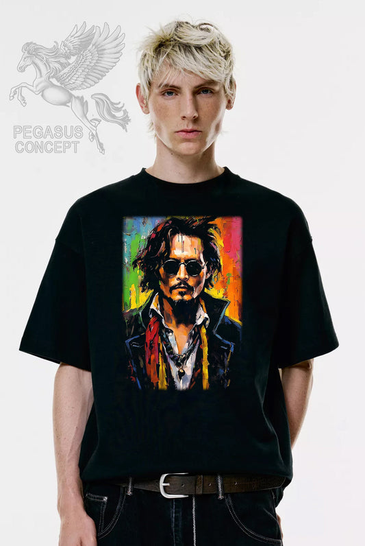 Μπλούζα μακό Premium ποιότητας σε χρώμα μαύρο με τύπωμα Johnny Depp