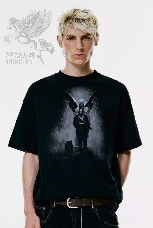 Μπλούζα μακό Premium ποιότητας σε χρώμα μαύρο με τύπωμα The Crow