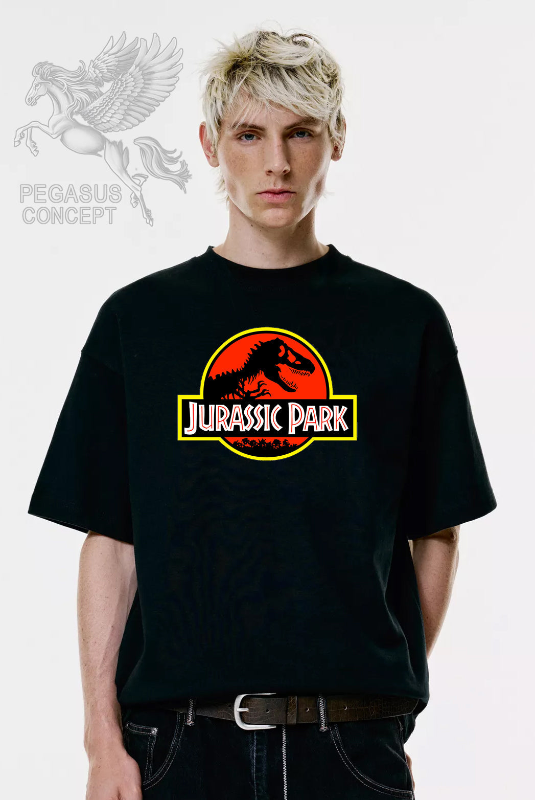 Μπλούζα μακό Premium ποιότητας σε χρώμα μαύρο με τύπωμα Jurassic Park