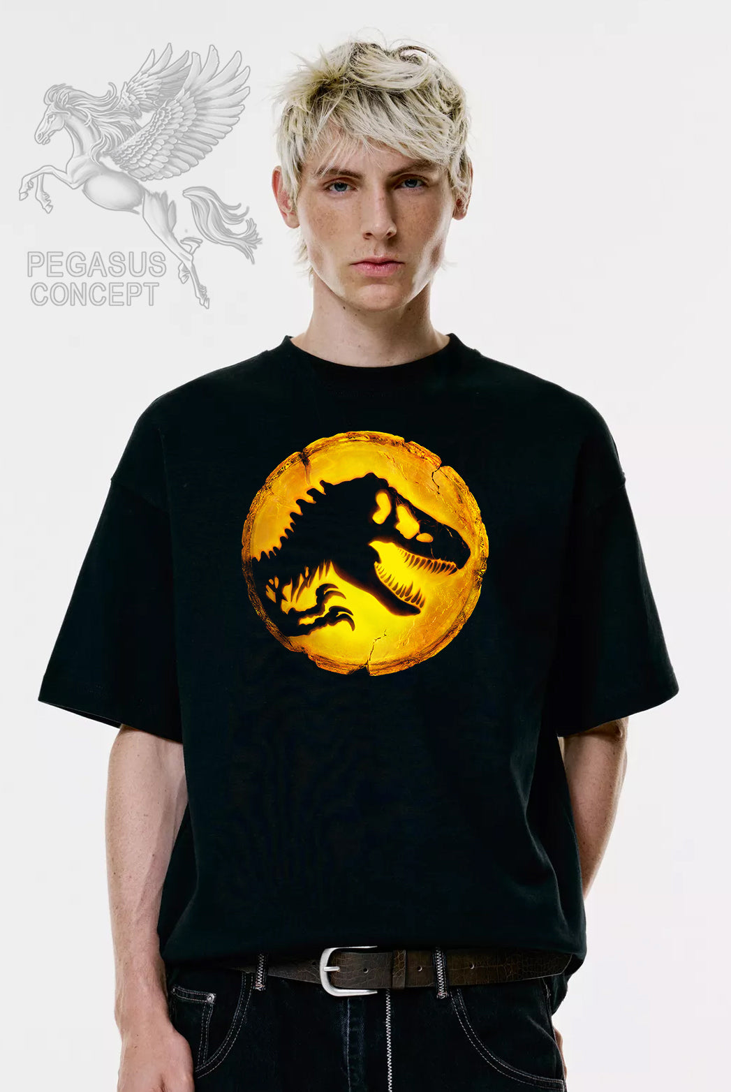 Μπλούζα μακό Premium ποιότητας σε χρώμα μαύρο με τύπωμα Jurassic Park