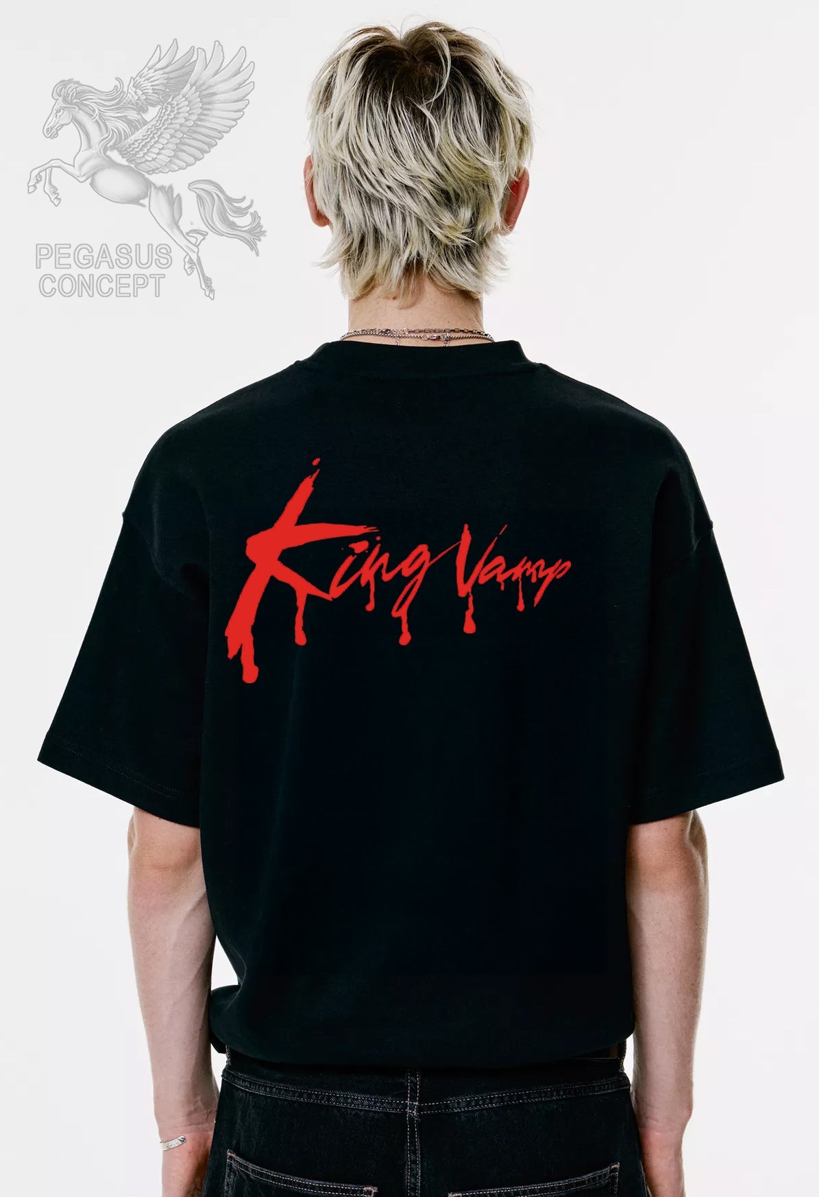 Μπλούζα μακό Premium ποιότητας σε χρώμα μαύρο με τύπωμα Red Vamp