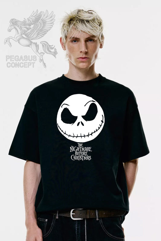 Μπλούζα μακό Premium ποιότητας σε χρώμα μαύρο με τύπωμα Knightmare before Christmas