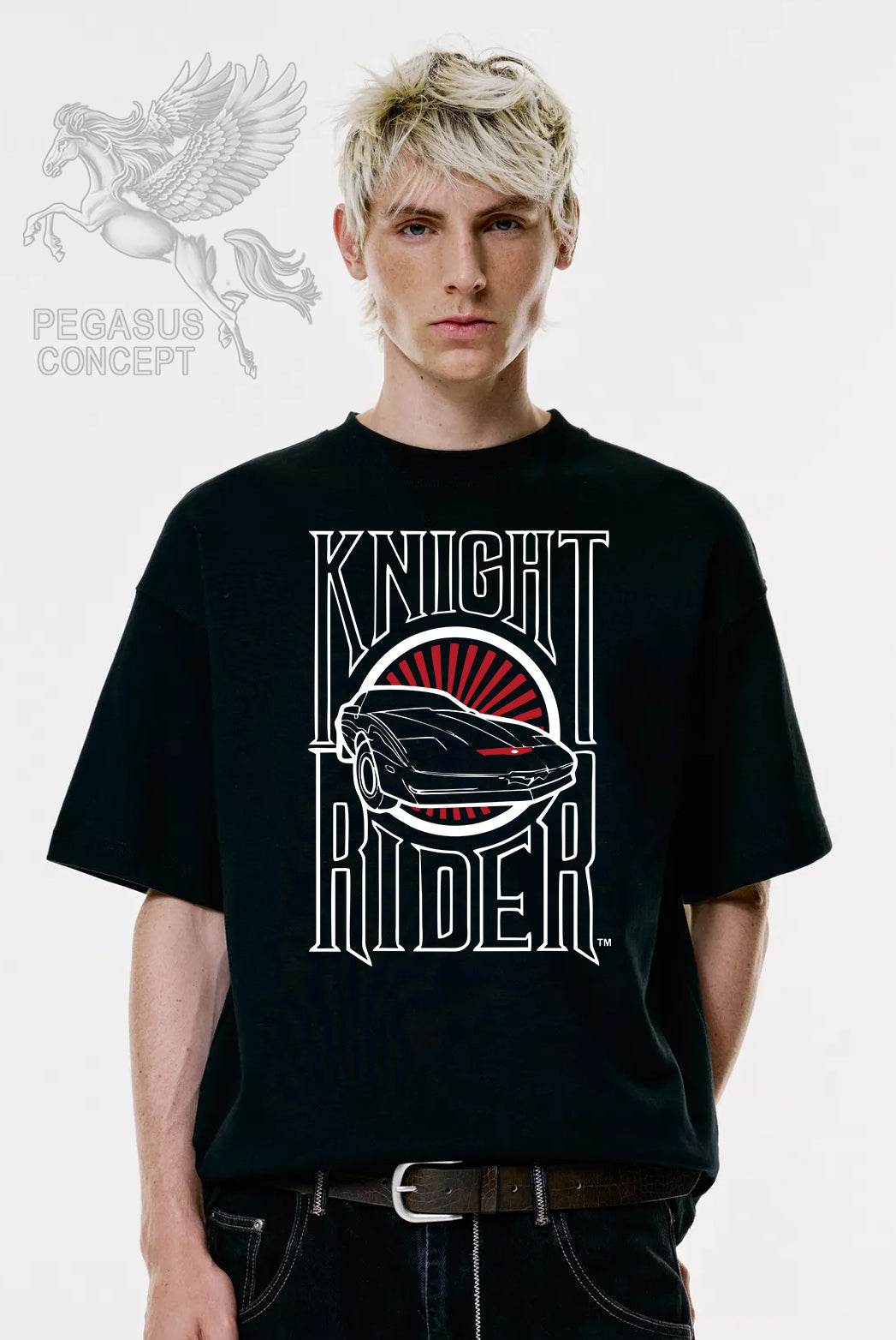 Μπλούζα μακό Premium ποιότητας σε χρώμα μαύρο με τύπωμα Knight Rider