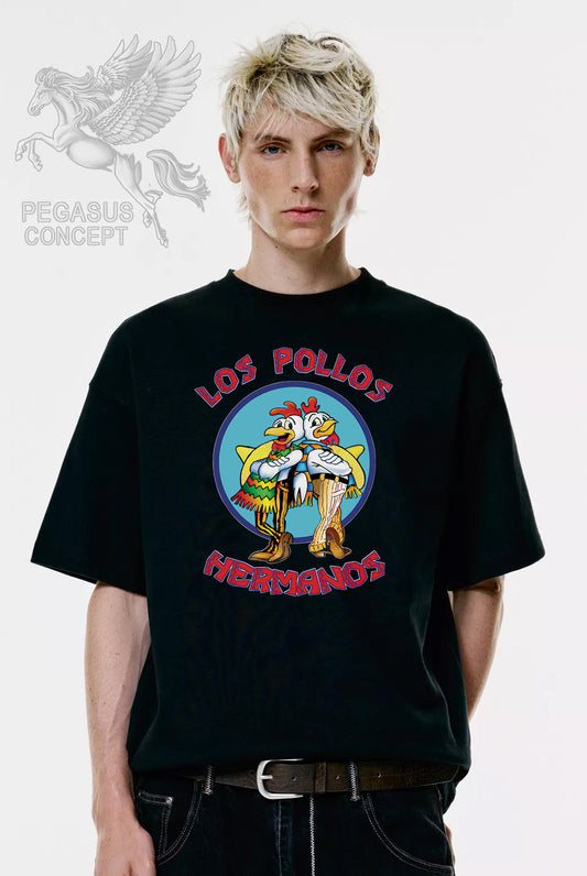 Μπλούζα μακό Premium ποιότητας σε χρώμα μαύρο με τύπωμα Los Pollos - Breaking Bad