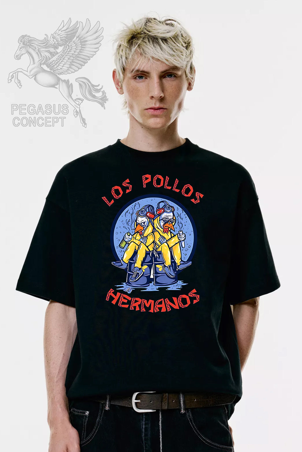 Μπλούζα μακό Premium ποιότητας σε χρώμα μαύρο με τύπωμα Los Pollos - Breaking Bad