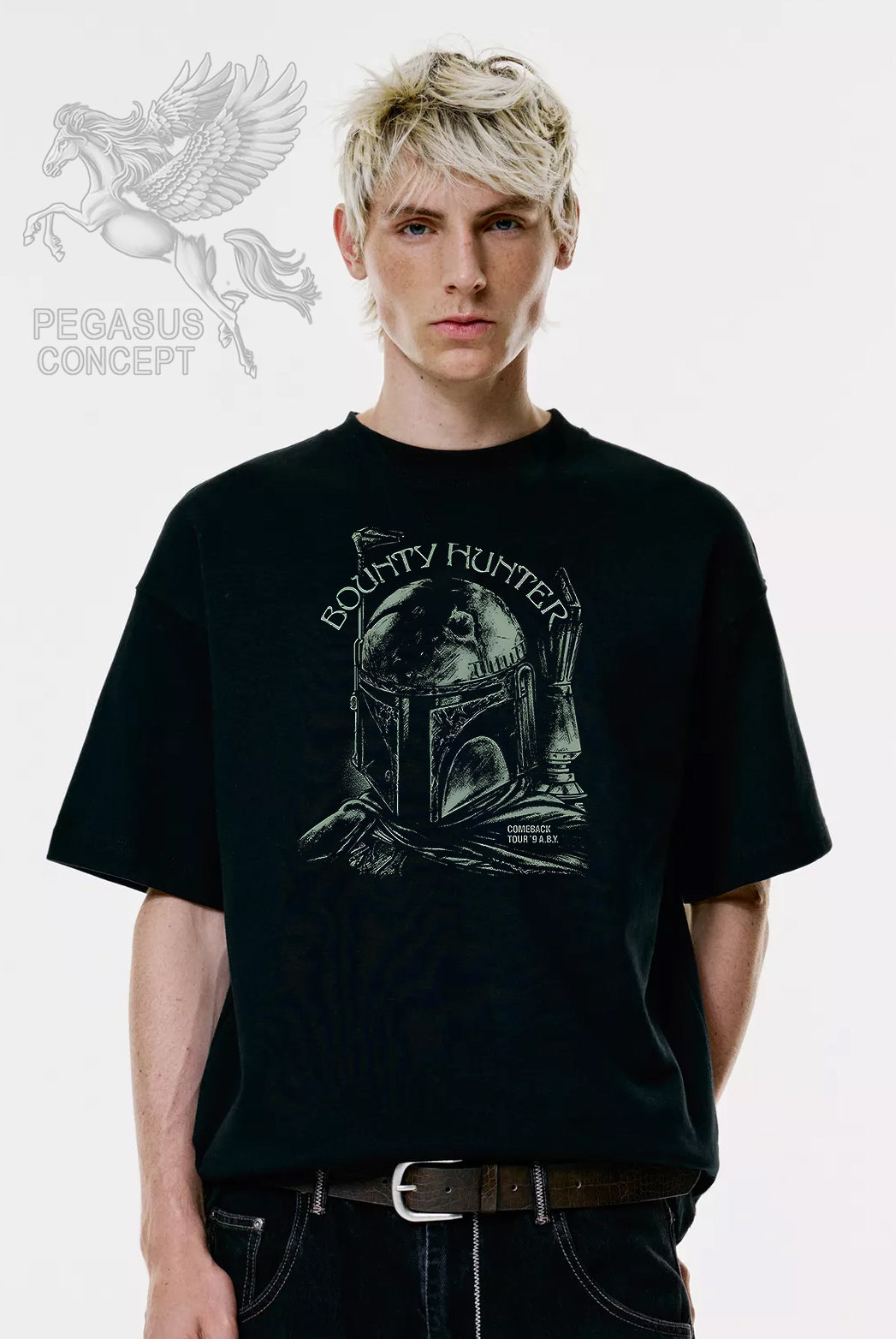 Μπλούζα μακό Premium ποιότητας σε χρώμα μαύρο με τύπωμα Star Wars Mandalorian