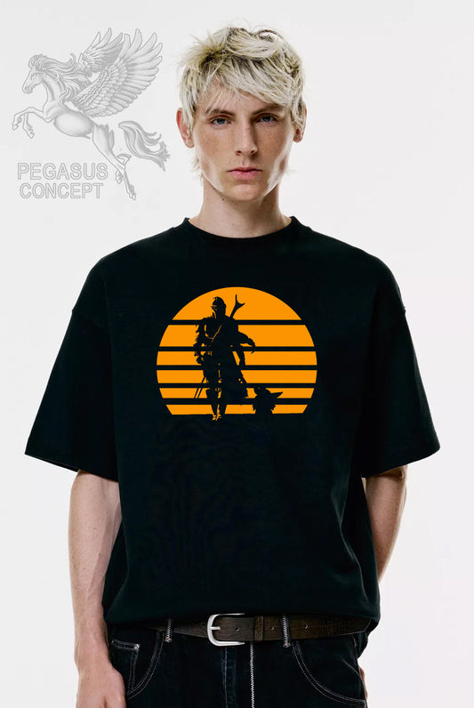 Μπλούζα μακό Premium ποιότητας σε χρώμα μαύρο με τύπωμα Star Wars Mandalorian