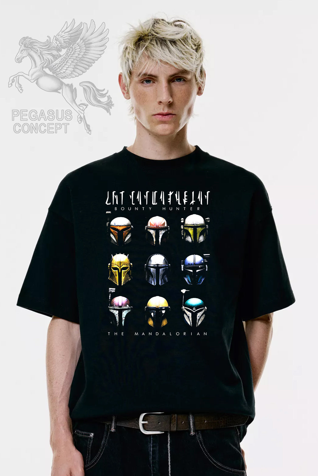 Μπλούζα μακό Premium ποιότητας σε χρώμα μαύρο με τύπωμα Star Wars Mandalorian