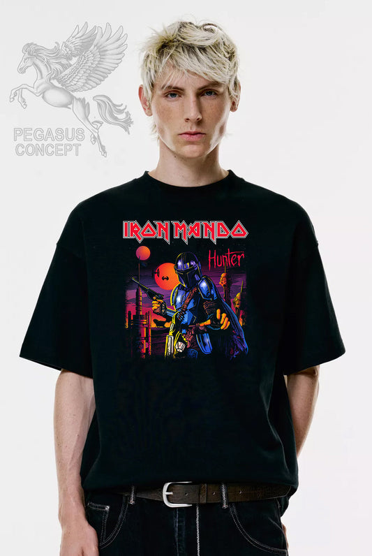 Μπλούζα μακό Premium ποιότητας σε χρώμα μαύρο με τύπωμα Star Wars Mandalorian