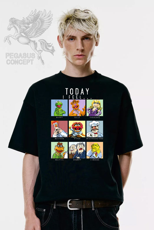Μπλούζα μακό Premium ποιότητας σε χρώμα μαύρο με τύπωμα Mupets - Today mood