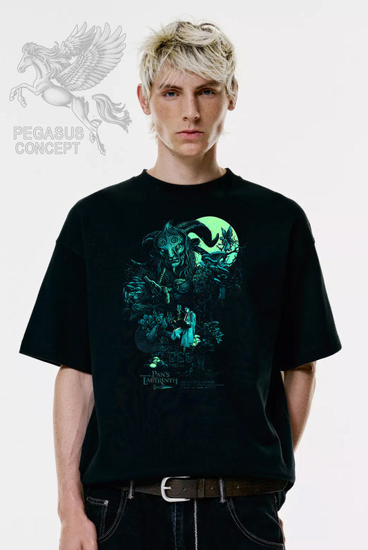 Μπλούζα μακό Premium ποιότητας σε χρώμα μαύρο με τύπωμα Pan's Labyrinth