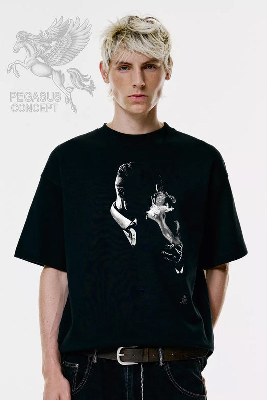 Μπλούζα μακό Premium ποιότητας σε χρώμα μαύρο με τύπωμα Peaky Blinders