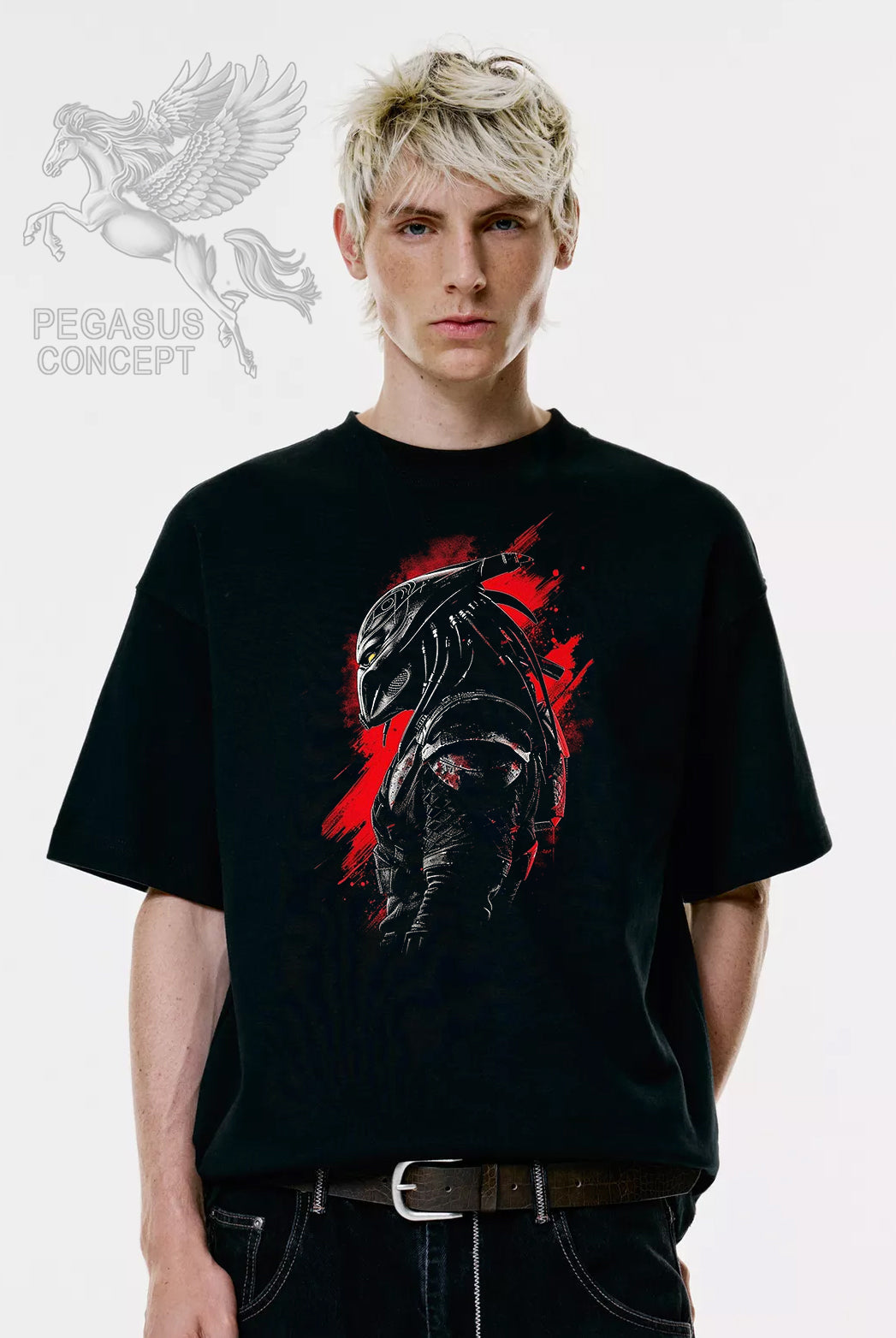 Μπλούζα μακό Premium ποιότητας σε χρώμα μαύρο με τύπωμα Predator