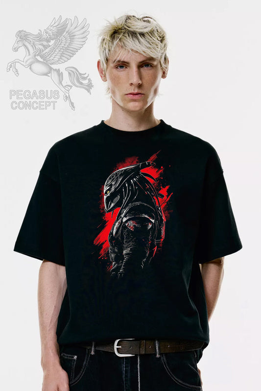 Μπλούζα μακό Premium ποιότητας σε χρώμα μαύρο με τύπωμα Predator