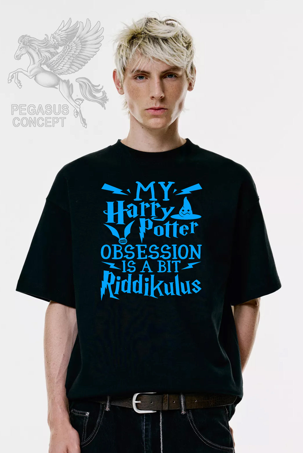 Μπλούζα μακό Premium ποιότητας σε χρώμα μαύρο με τύπωμα Harry Potter