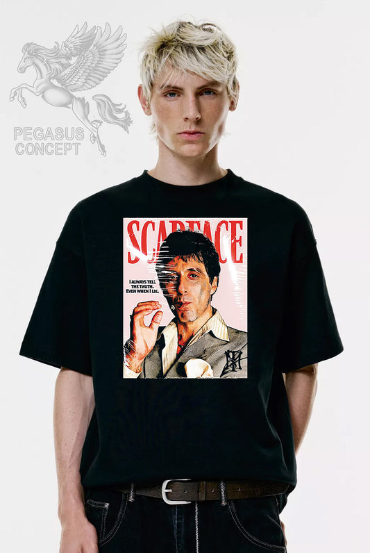 Μπλούζα μακό Premium ποιότητας σε χρώμα μαύρο με τύπωμα Scarface