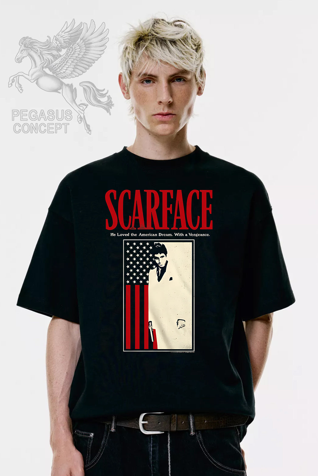 Μπλούζα μακό Premium ποιότητας σε χρώμα μαύρο με τύπωμα Scarface