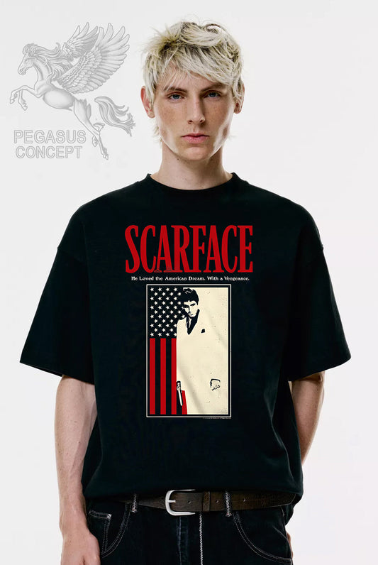 Μπλούζα μακό Premium ποιότητας σε χρώμα μαύρο με τύπωμα Scarface
