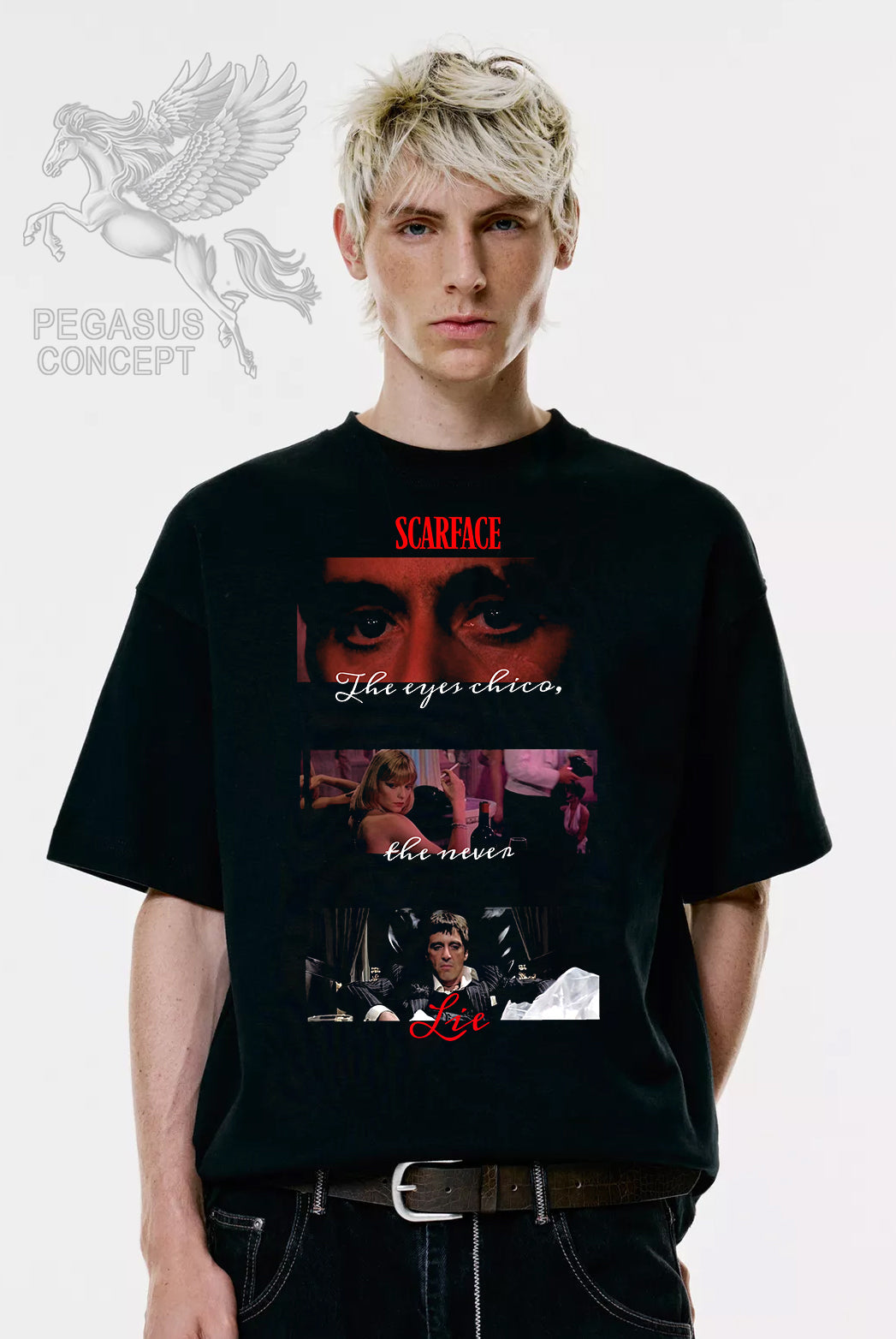 Μπλούζα μακό Premium ποιότητας σε χρώμα μαύρο με τύπωμα Scarface