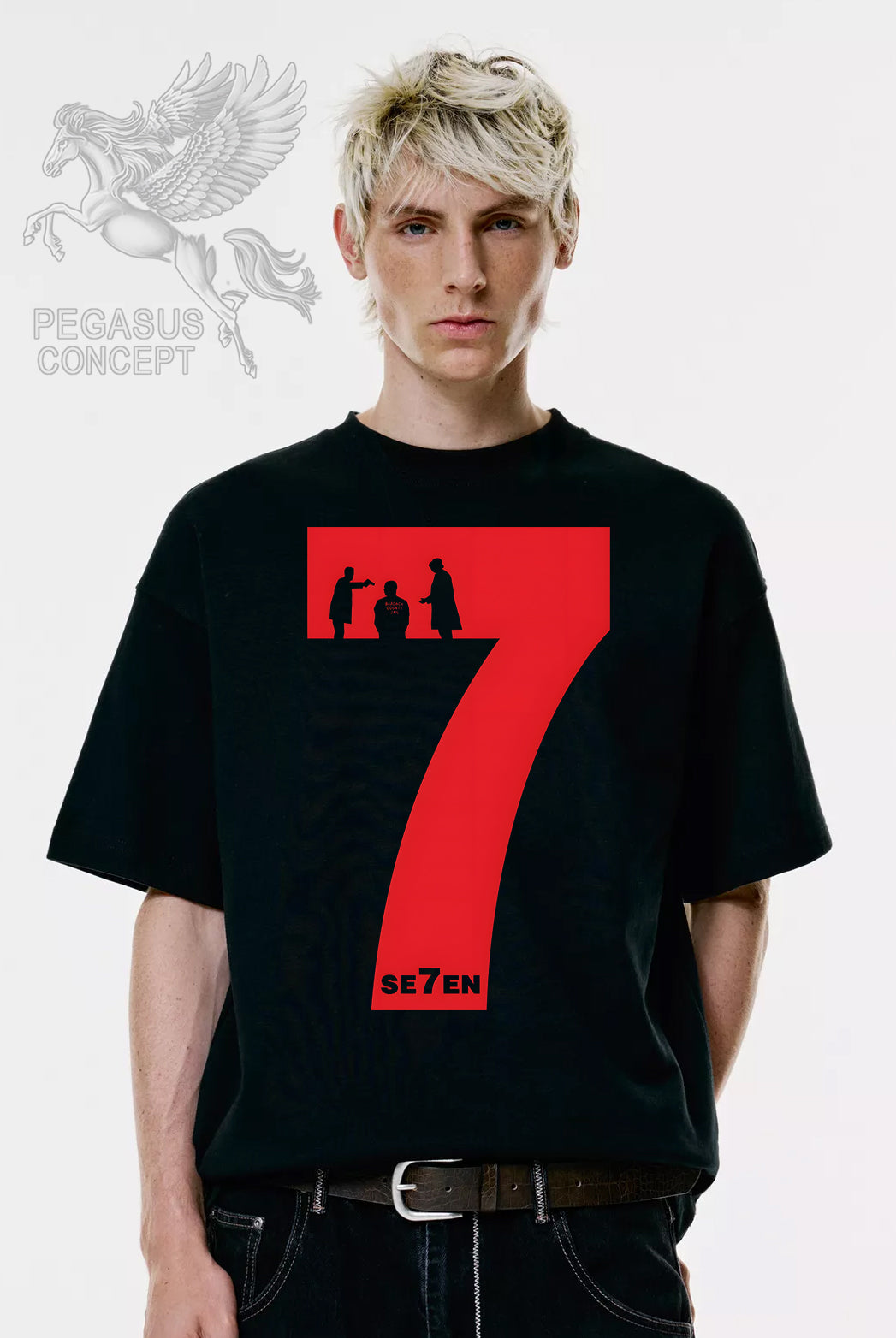 Μπλούζα μακό Premium ποιότητας σε χρώμα μαύρο με τύπωμα Seven