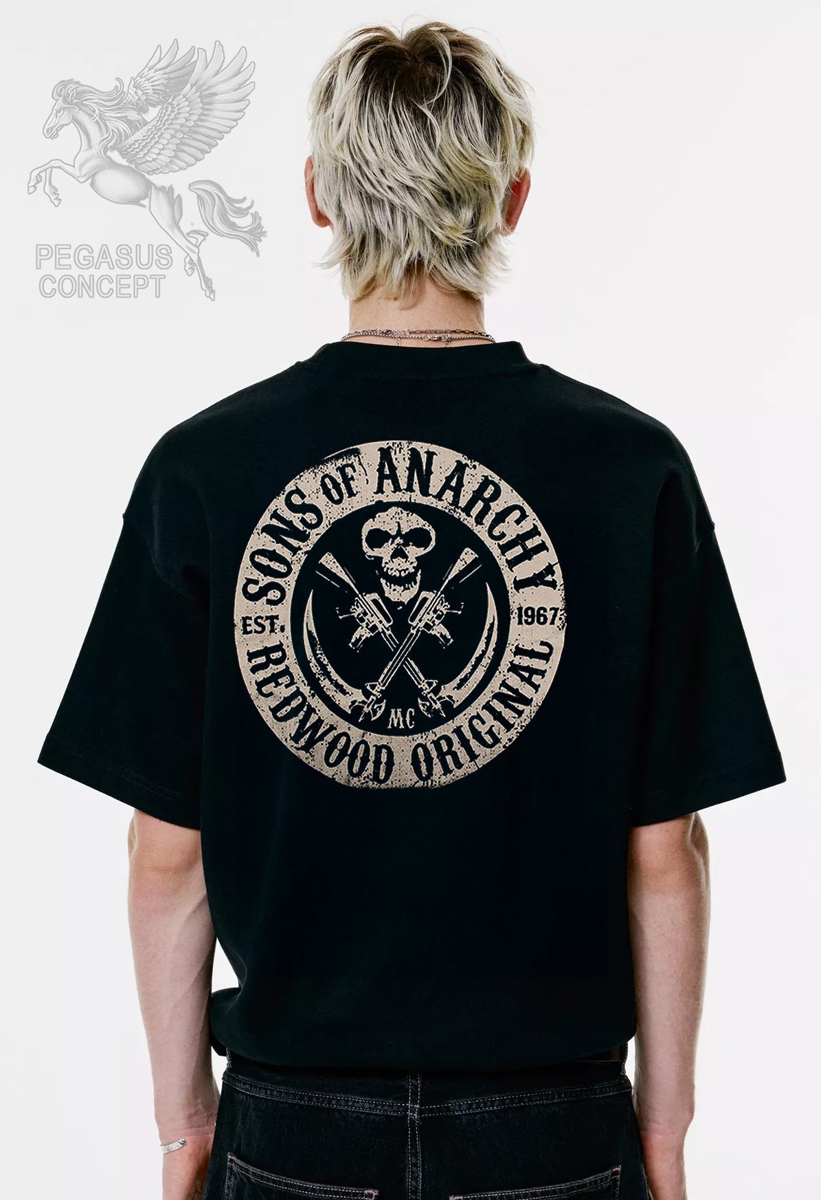 Μπλούζα μακό Premium ποιότητας σε χρώμα μαύρο με τύπωμα Sons of Anarchy - Samcro