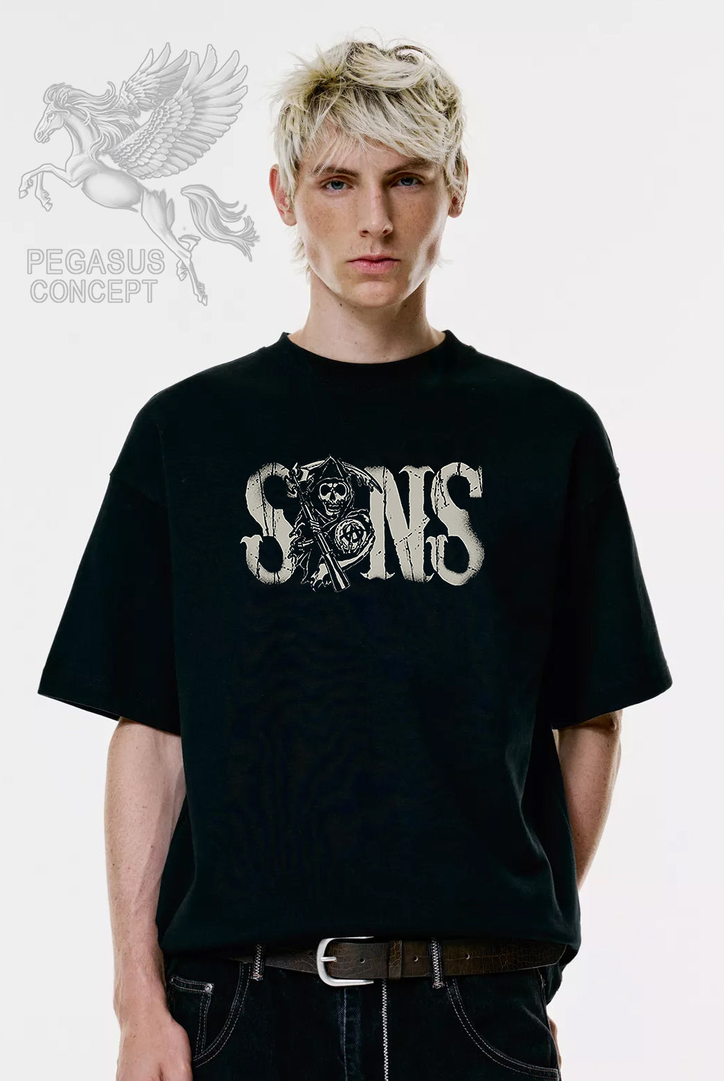 Μπλούζα μακό Premium ποιότητας σε χρώμα μαύρο με τύπωμα Sons of Anarchy - Samcro