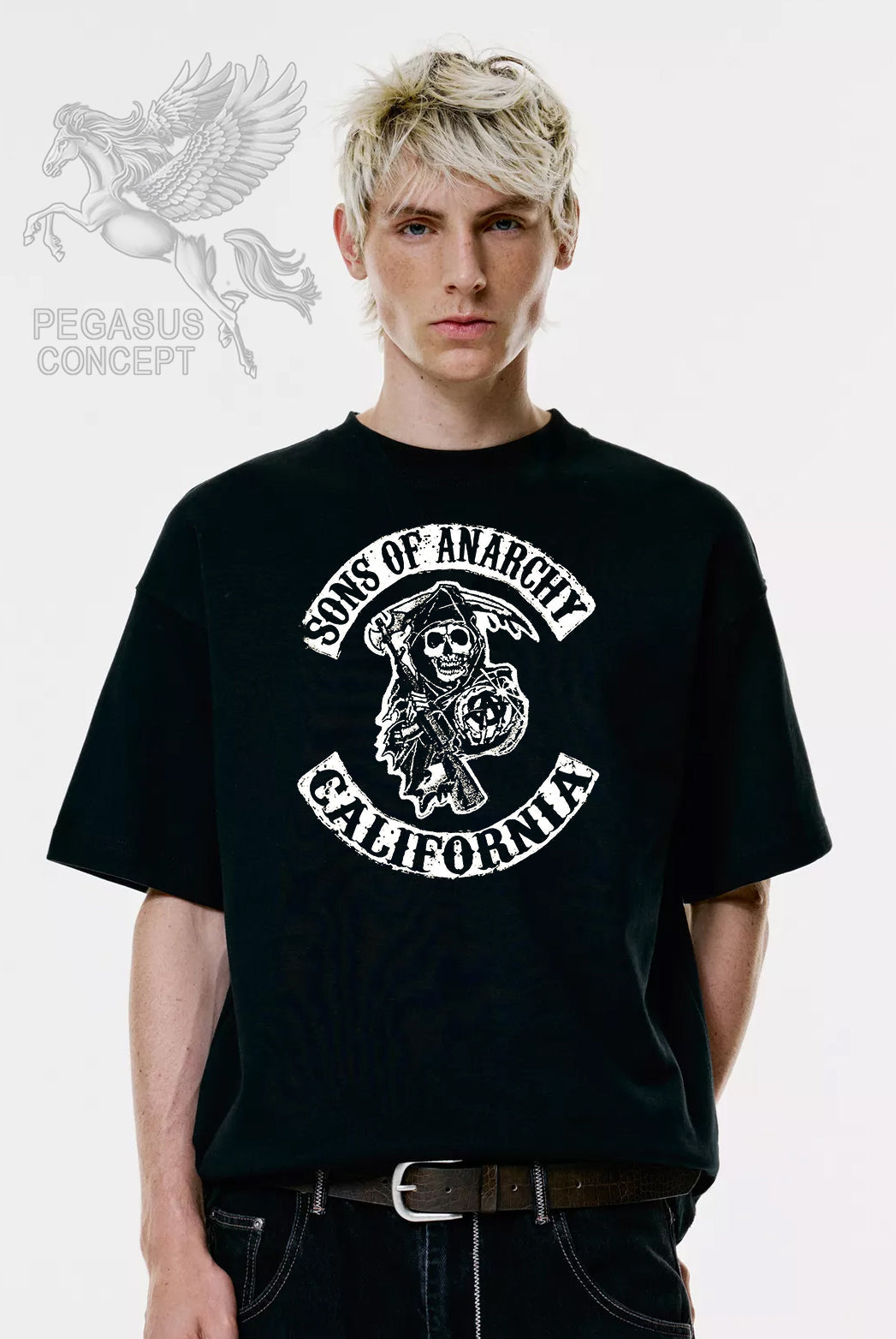 Μπλούζα μακό Premium ποιότητας σε χρώμα μαύρο με τύπωμα Sons of Anarchy - Samcro