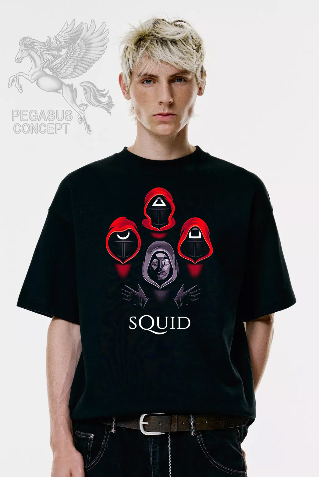 Μπλούζα μακό Premium ποιότητας σε χρώμα μαύρο με τύπωμα Squid Games