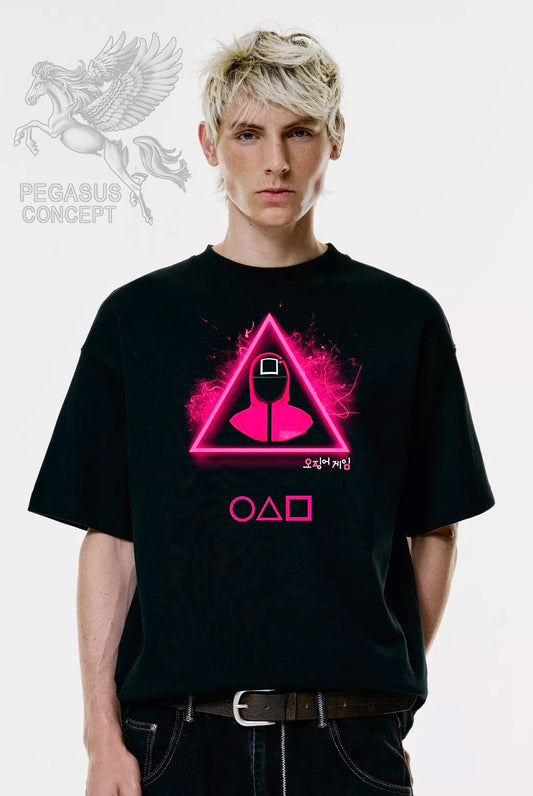 Μπλούζα μακό Premium ποιότητας σε χρώμα μαύρο με τύπωμα Squid Games