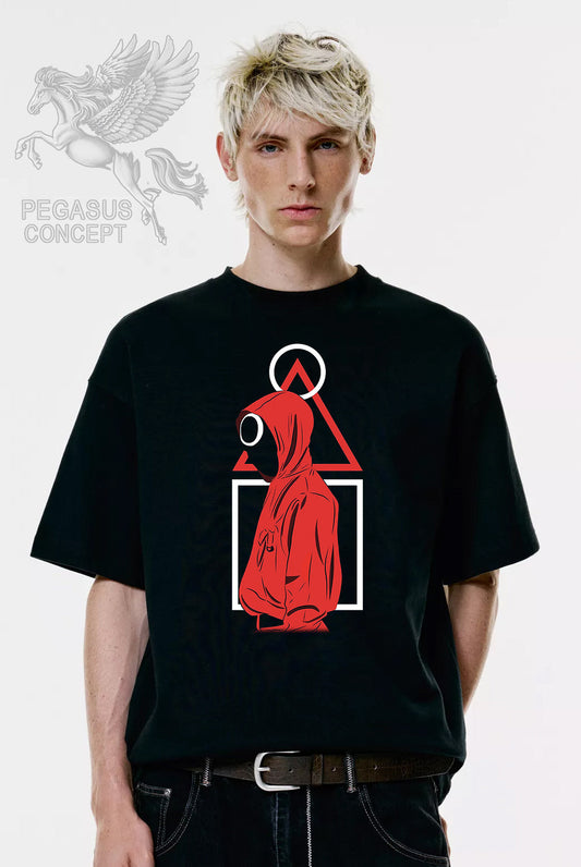 Μπλούζα μακό Premium ποιότητας σε χρώμα μαύρο με τύπωμα Squid Games