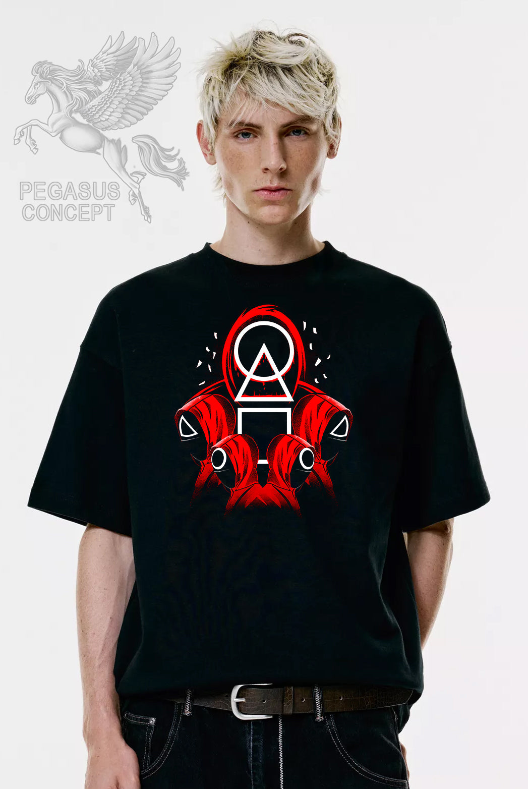 Μπλούζα μακό Premium ποιότητας σε χρώμα μαύρο με τύπωμα Squid Games