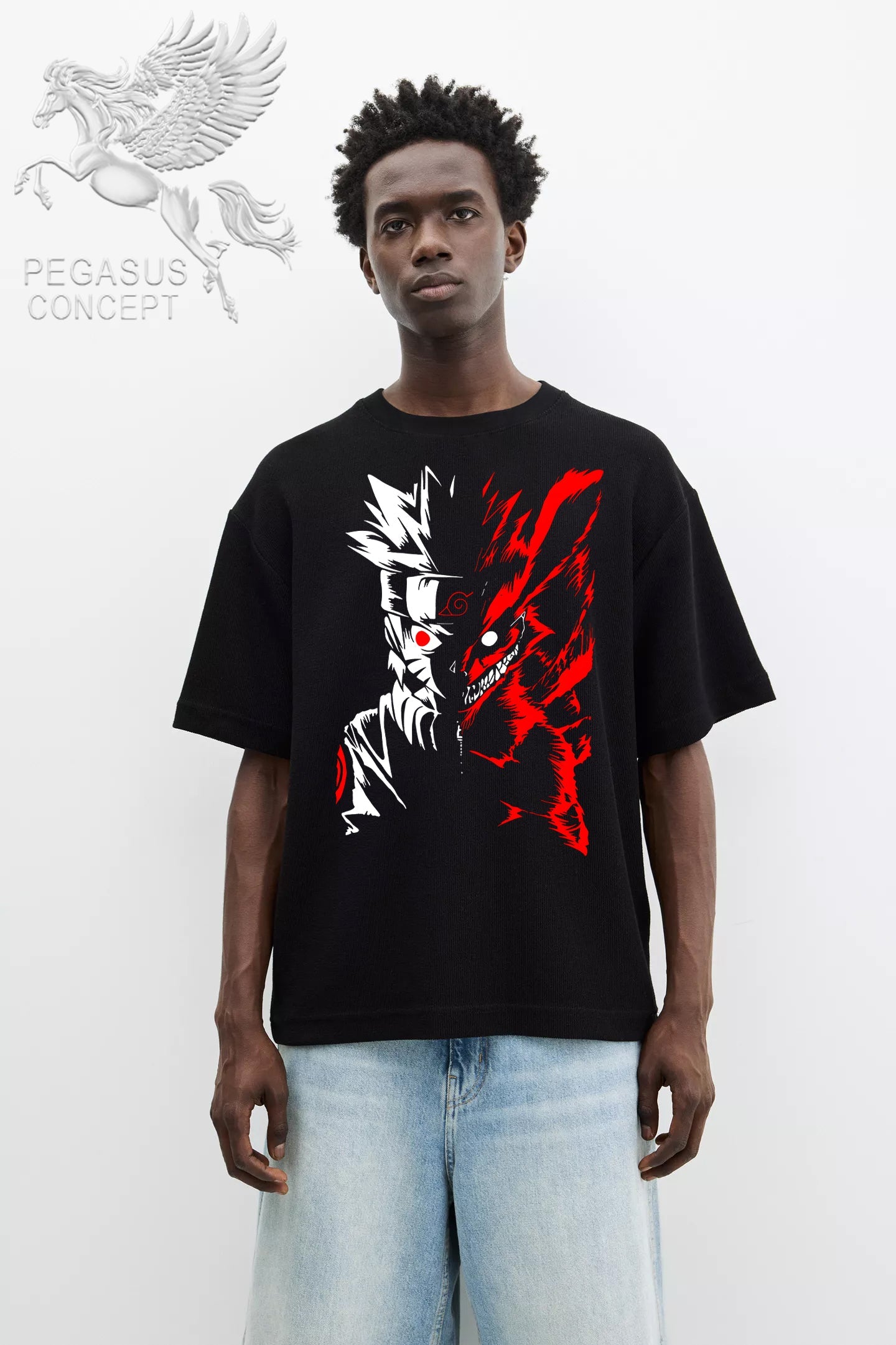 Μπλούζα μακό Premium ποιότητας σε χρώμα μαύρο με τύπωμα Naruto