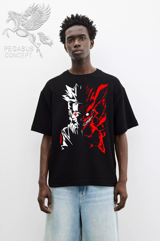 Μπλούζα μακό Premium ποιότητας σε χρώμα μαύρο με τύπωμα Naruto