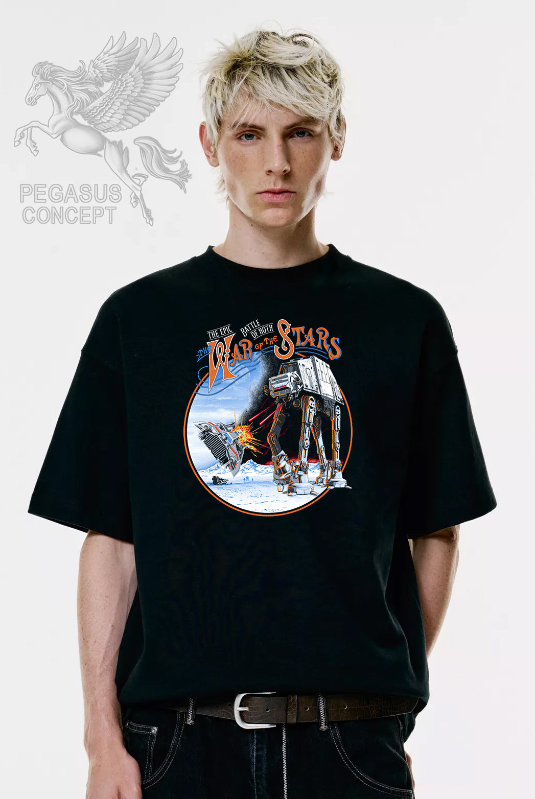 Μπλούζα μακό Premium ποιότητας σε χρώμα μαύρο με τύπωμα Star Wars At At